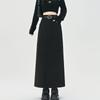 Women's High-Waist Woolen Midi Skirt - Slimming Bodycon with Slit for Autumn/Winter