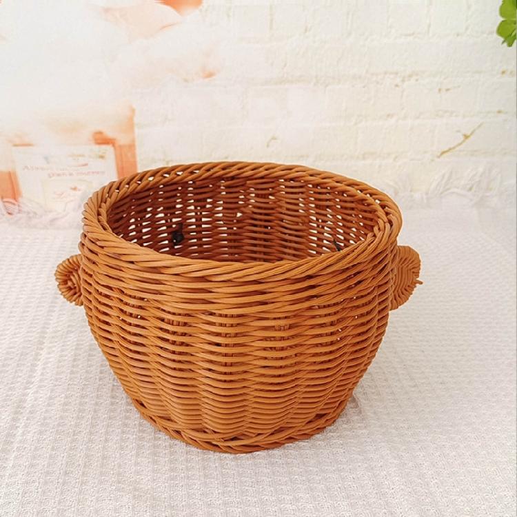 Modern Plastic Storage Bin With Woven Texture Stylish Home Decors Basket Suitable For Living Room And Office