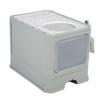 Cat Litter Box Fully Enclosed Drawer Type Prevent Leakage Large Space Kitten Toilet Box for Indoor Gray
