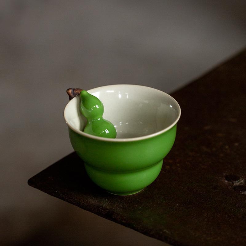 1PC Craft Gourd Teacup, Master Cup, Ceramic Kung Fu Tea Set, Household Personal Cup, Tea Cup, Tea Drinking Small Tea Bowl