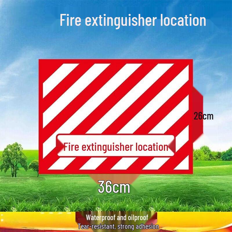 WEZHO PVC Fire Extinguisher Location Floor Decals