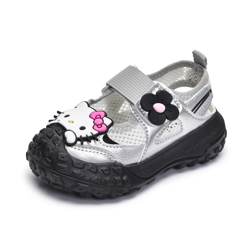 2025 summer popular single mesh breathable frame shoes girls casual soft sole non-slip tire shoes princess sandals