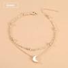 Moon Double-layer Foot Chain Home Fashionable and Simple Foot Accessories Geometric Crescent Moon Beaded Multi-layer Foot Chain