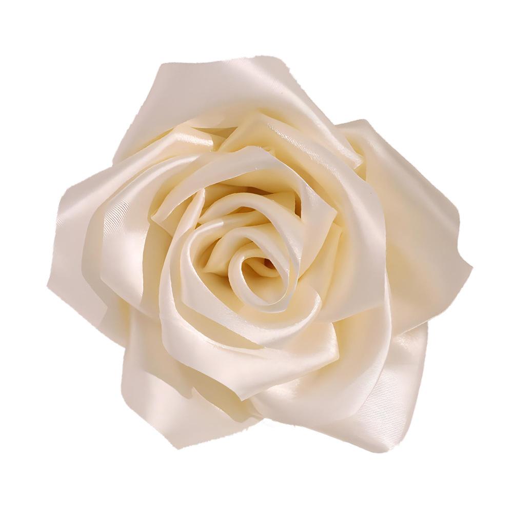 French Large Rose Brooch, A Feminine Handcrafted Fabric Brooch with A High-end Design Sense