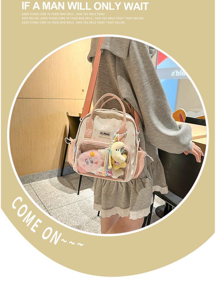 Transparent Star Backpack - Cute Cartoon Ita Bag for Women & Girls, Mini Schoolbag, Lightweight & Stylish for Travel and Outings