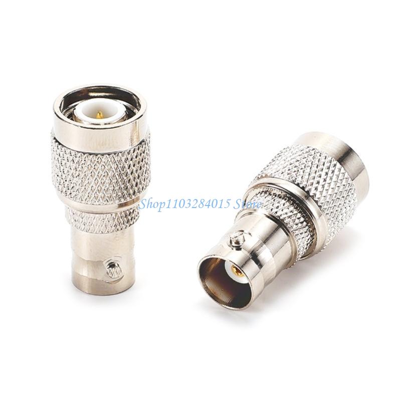 R6FF Metal Connector TNC Male to BNC Female Converter RF Coaxial Adapter Silver for Laboratory and DIY Electronic Projects