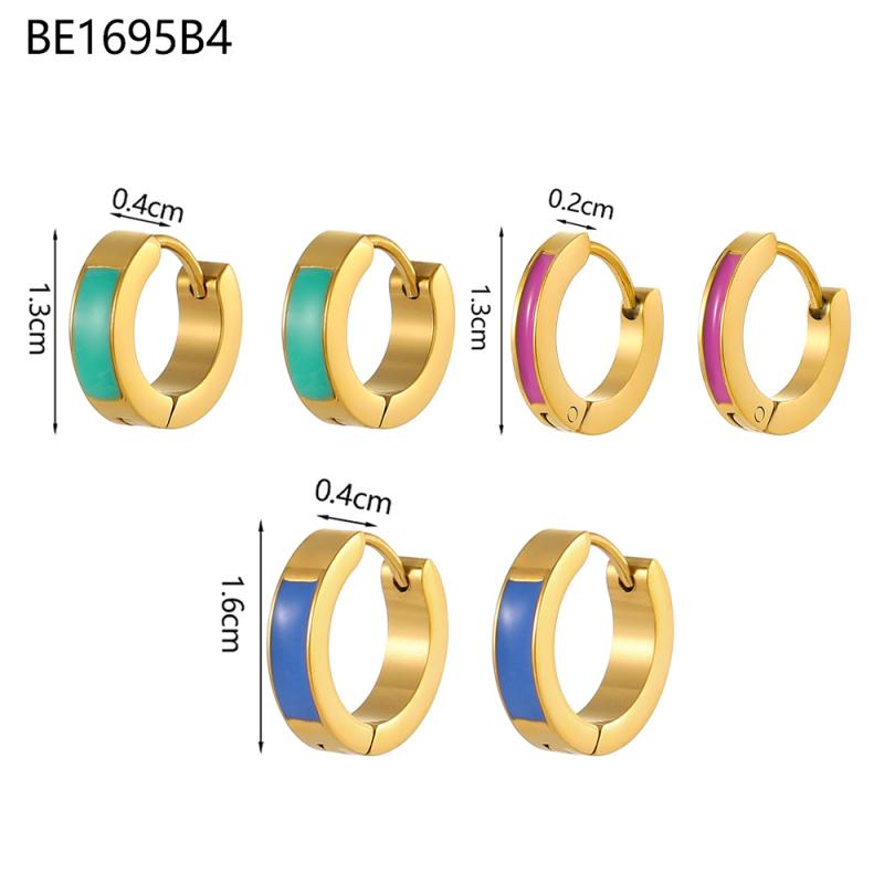 CARLIDANA Premium Ins Style 18K Gold Plated Mini Hoop Earrings Non-fading Stainless Steel Enamel Earrings For Ladies Women