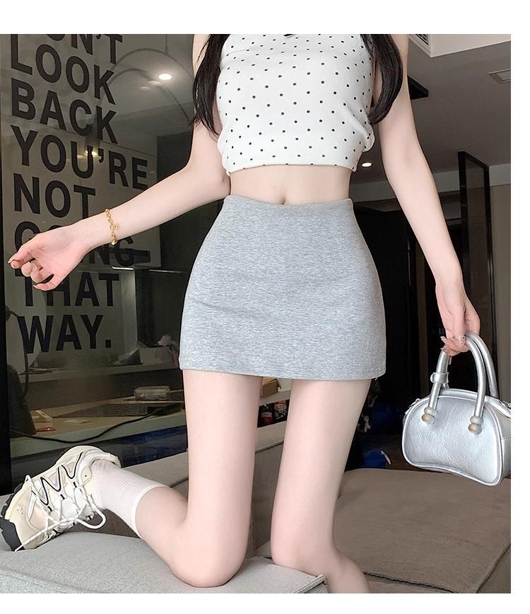 Chic Hip-Wrap Low Waist Short Skirt - European & American Style with Built-In Safety Shorts