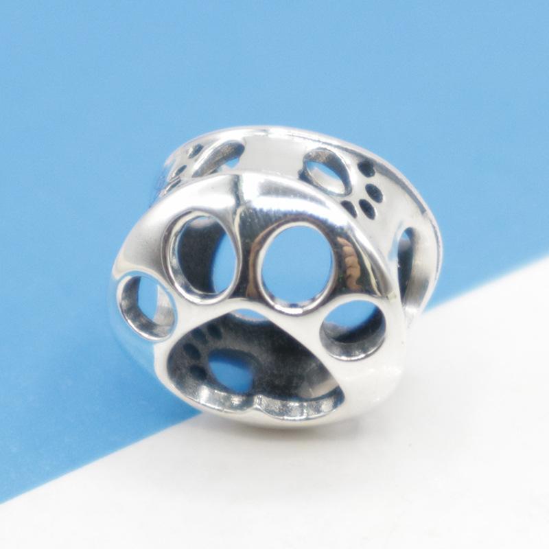 Copper Cute Animal Paw Prints Bone Beads Fits For Original Bracelet Jewelry Pendant Jewelry Creation Accessories Of Gifts