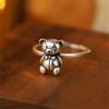 Retro Cute Bear Ring: Korean-Japanese Style Fashion for Girls - Adjustable Index Finger Accessory