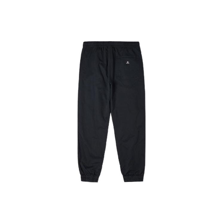 Men's Converse Solid Color High Waist Bundle Feet Sports Pants/Trousers/Joggers Black 10023502-A02