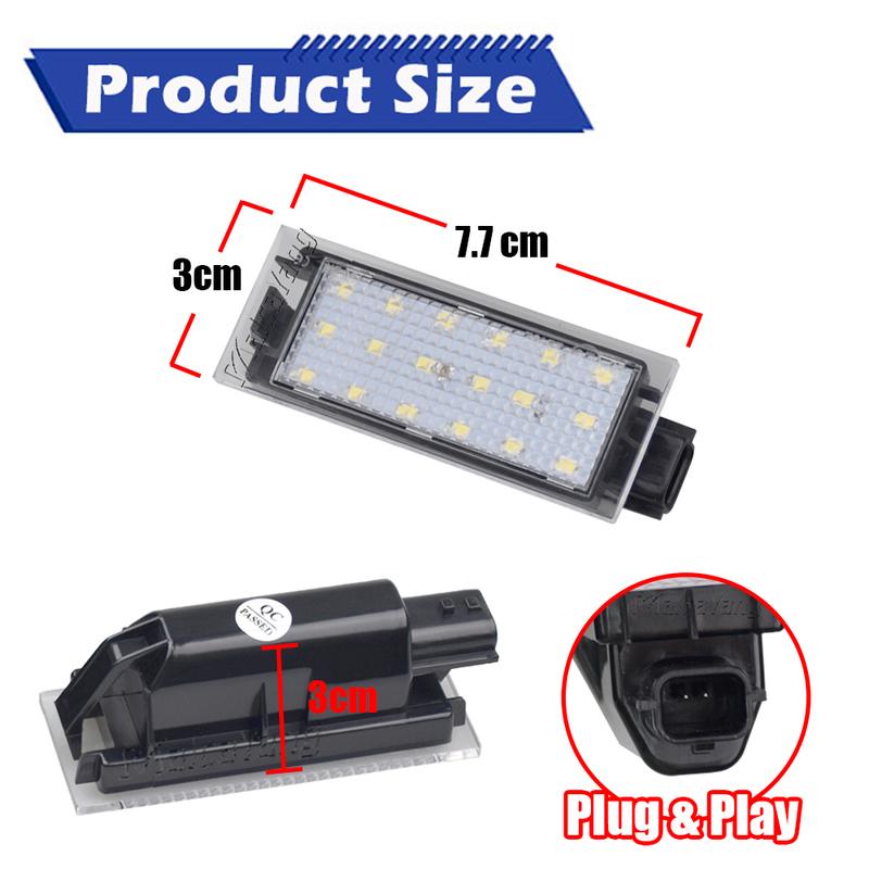 2Pc For Renault Megane 3 Master MKII MKIII Clio MKIV Espace Laguna 2 Twingo Vel Satis Car LED Canbus No Error License Plate Lamp