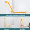 L-Shaped Non-Slip Bathroom Grab Bar for Elderly & Disabled Users
