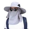 Men's Wide Brim Sun Protection Hat with Face Shield and Neck Protector for Outdoor Activities