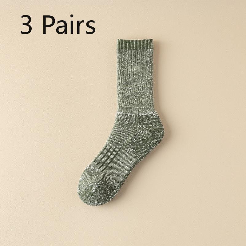 3 Pairs of New Men's Autumn and Winter Thick Plush Warm Towel Bottom Sports Tube Socks