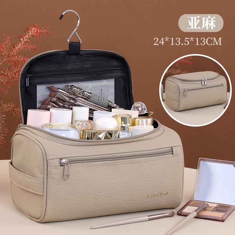 

New Leather Men Women Dopp Kit Hanging Travel Washing Organizer Toiletry Bag Business Makeup Pouch Storage Handbag Cosmetic Bag хаки