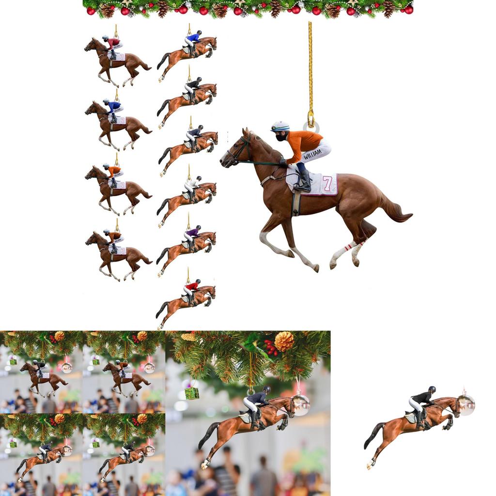 Stilvoller Retro Acryl Autoanhänger für Reitsportbegeisterte und festliche Dekoration