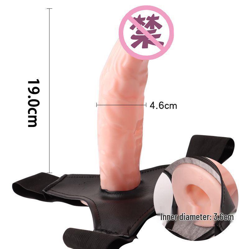 Unisex Realistic Dildo Hollow Leather Pants with Vibrating Masturbator