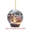 Weihnachtsschneemann 2D Acrylglaskugel Schmuck einzigartiger Stil Schneeflocke Dekoration exquisite Kugel Anhänger