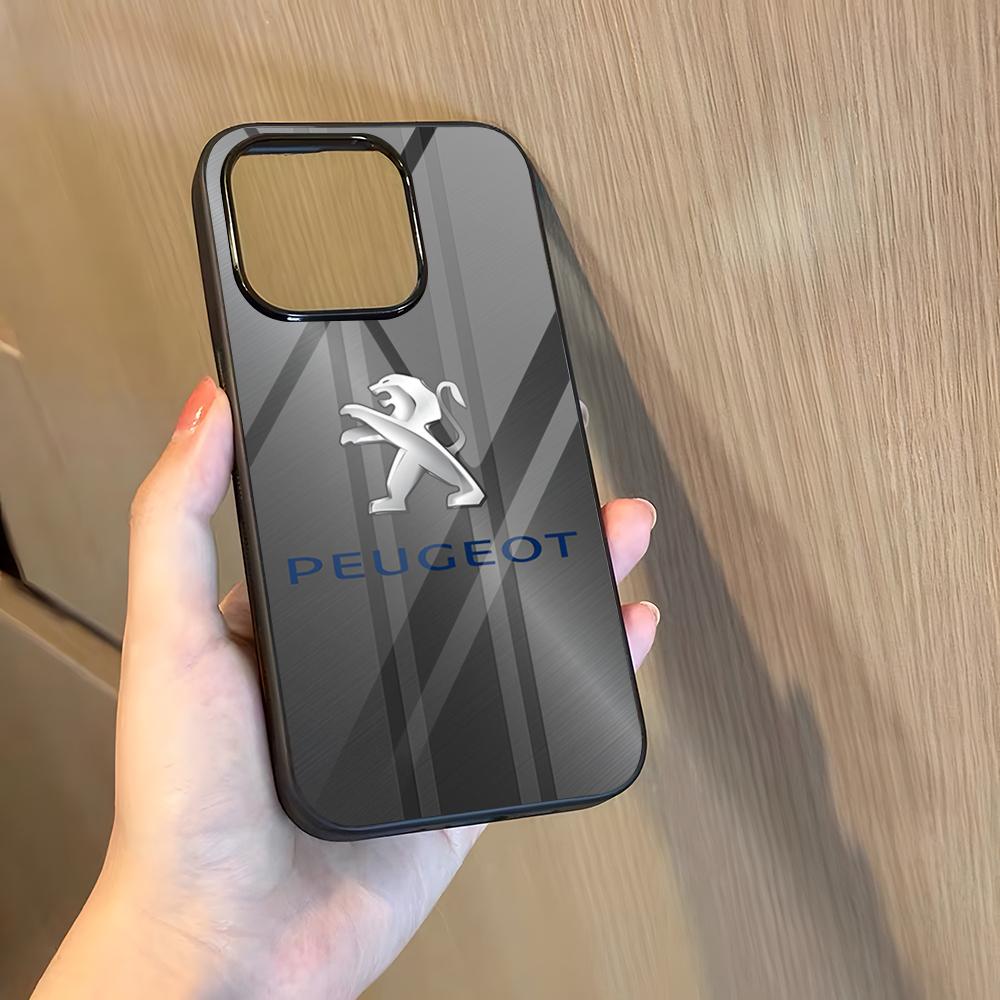 P-peugeotes Car Logo Phone Case For 17 Pro Max Iphone 16 Plus 15 Pro Max 14 12 11 13 Mini X Xs XR PC+TPU Cover