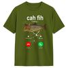 Cah Fih Anruf Erinnerung Nachricht Ablehnen Annehmen Telefon Cat Fish T-Shirt Sommer Baumwolle T-Shirts Design T-Shirt Kurze Ärmel Oberteile