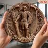 Metal Poster Archangel Michael Sword Armor Round 8x8 Inch Home Wall Art