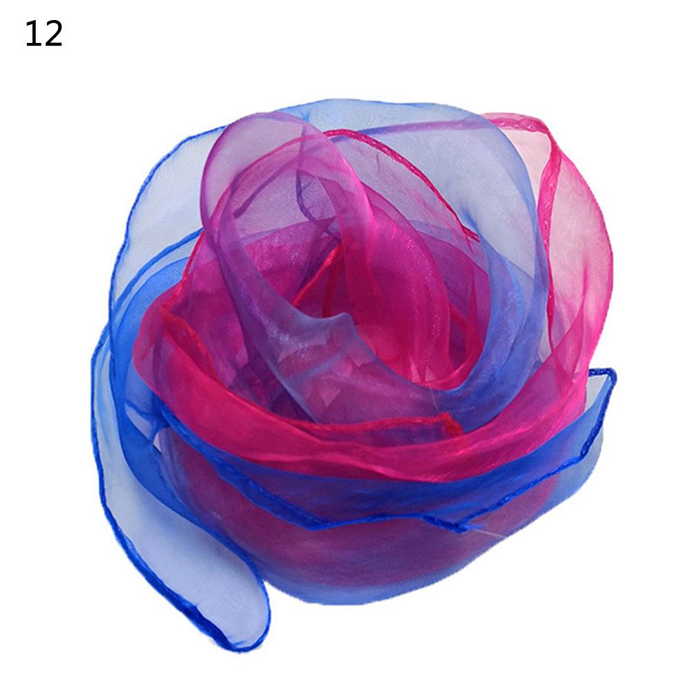 60x60CM Elegant Gradient Color Silk Scarf Women Luxury Small Square Scarf Summer Brand Performance Props Dancing Beach Scarves