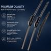 Natural Rubber Wiper Blades Car 3 Piece Set for Mazda CX-5 CX-9 Pre-2017/2017+, 24"+18"+14" Easy Installation Front and Rear Windshield Wipers, Silent