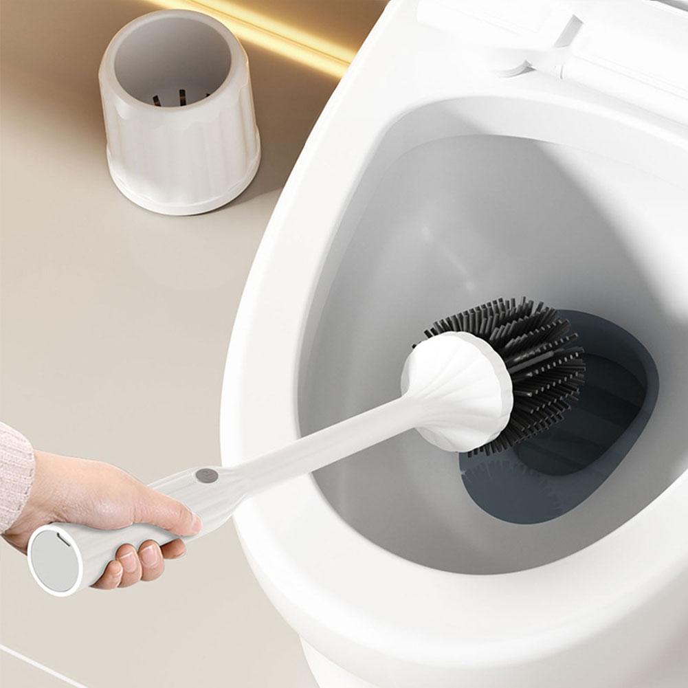 Elektrický set štětky na WC a držáku Nástěnná silikonová štětka na WC Silikonové čisticí kartáče na mísu Koupelnové doplňky