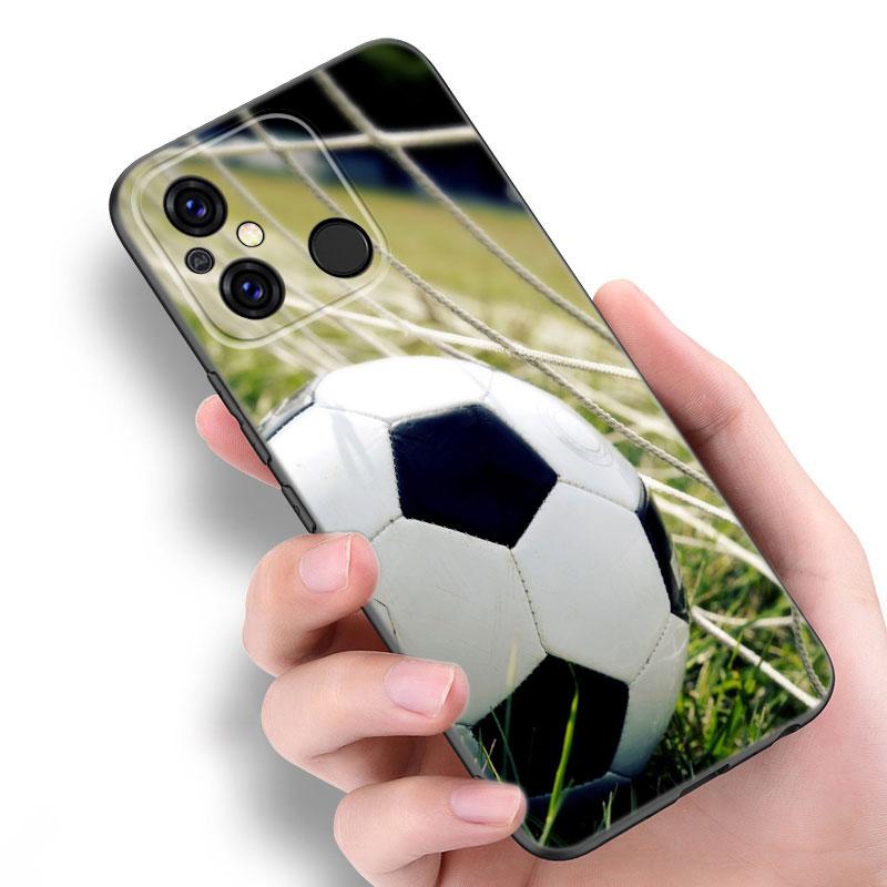 Football Field Black Phone Case For Xiaomi Redmi 11 Prime 11A 12C 13C A1 A2 Plus 12 4G 10 5G 8A 9A 10A 9C 10C 9i 12R Note 9T