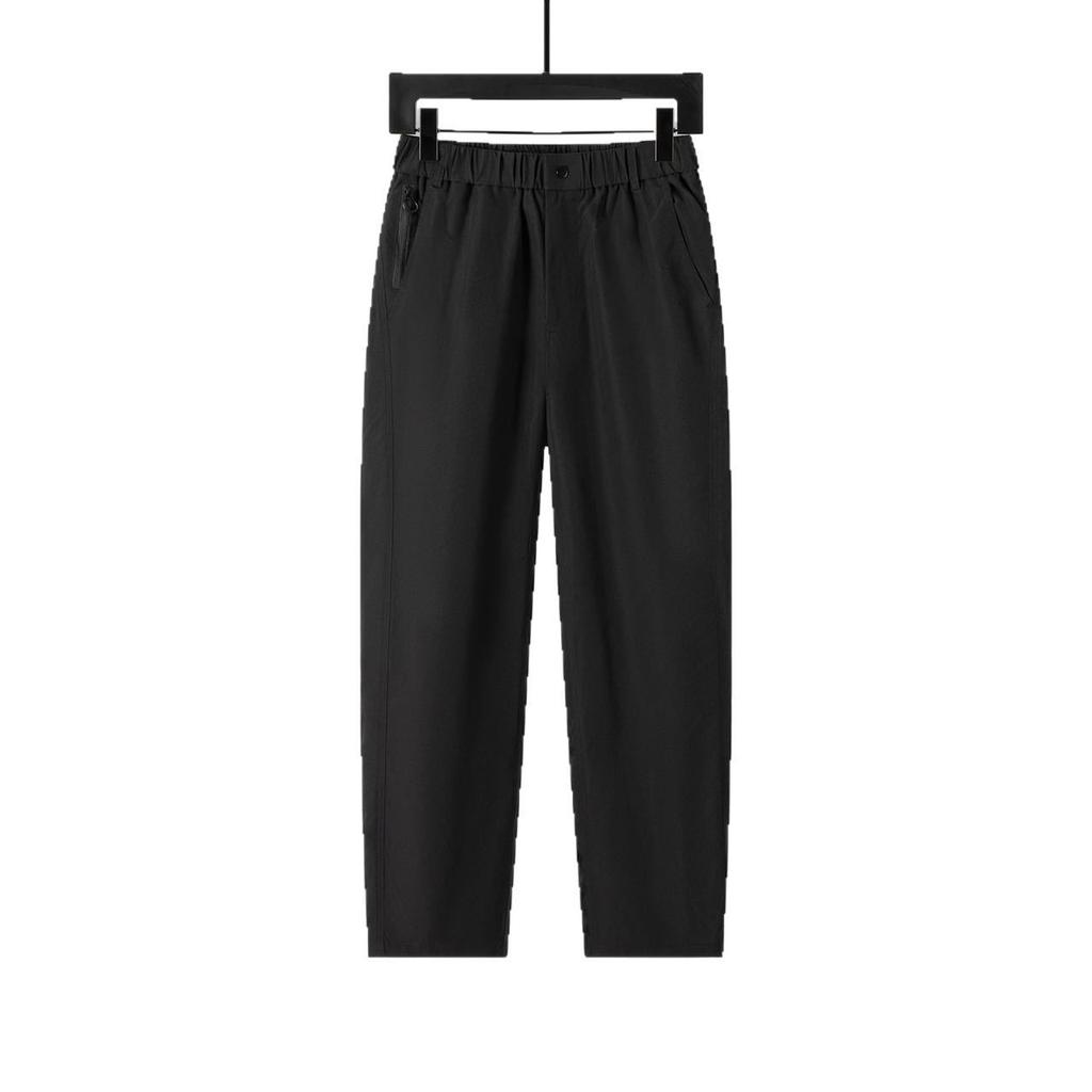 Fashionable Loose Fit Casual Pants for Men, Elastic Waist Straight Leg Trousers In Summer Solid Color Style