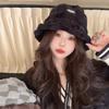 Ilind Winter Women's Bonnet Bucket Hat Fur Knit Bucket Hat