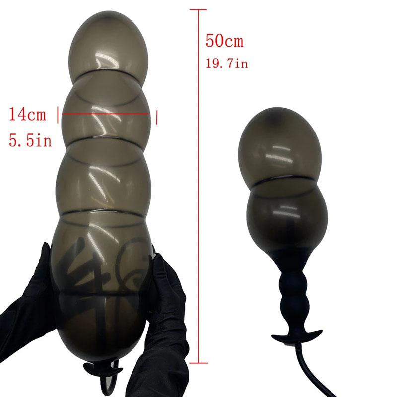Super Lang Oppblåsbar Analplugg Utvidbar Dildo Stor Rumpeplugg G-punkt Prostata Massasje Anus Trener BDSM Sexleketøy For Kvinner Menn