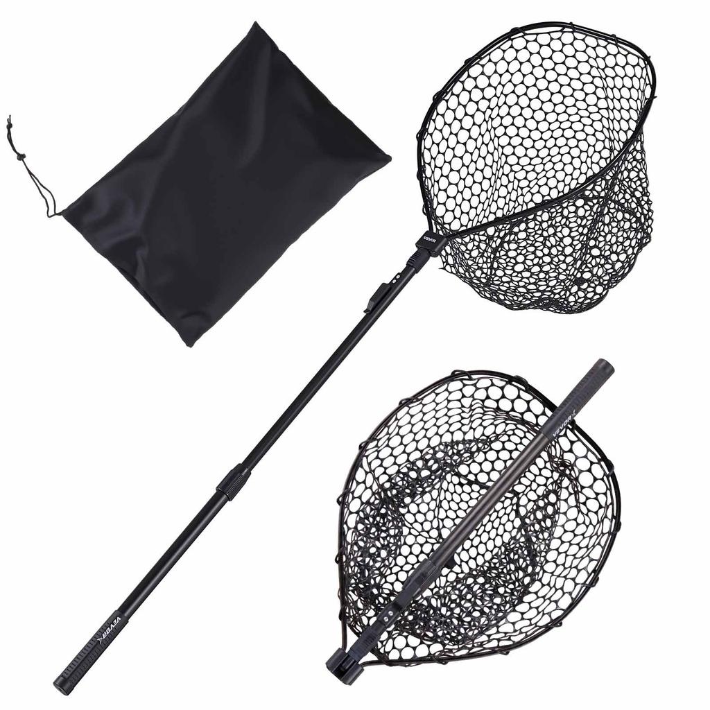 VEVOR Fishing Net, Foldable Landing Nets with Telescopic Handle, Portable Lightweight and Stronger 6063 Aluminum Fish Gear