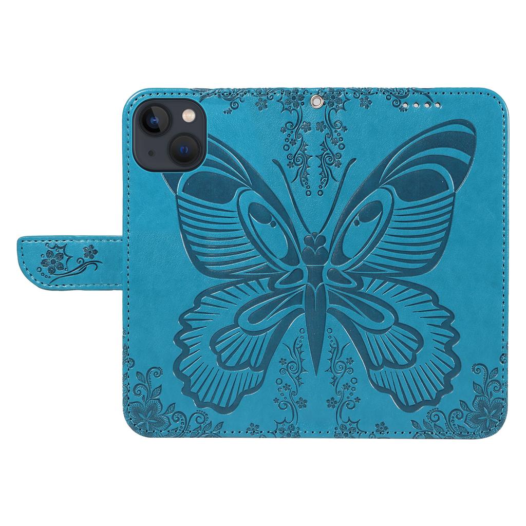 Für iPhone 14 Hülle Schmetterlingsmuster Leder Handyhülle mit Brieftasche Ständer