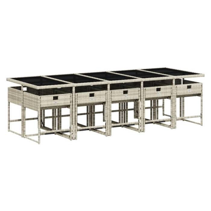 VidaXL Ensemble à Manger de Jardin avec Coussins 11 pcs, Table et Chaise de Terrasse, Meubles de Patio, Mobilier 3211295