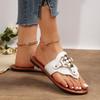 Nieuwe Dames Slippers Sandalen met Decoratieve Knoppen Zomer Platte Schoenen Modieus Design