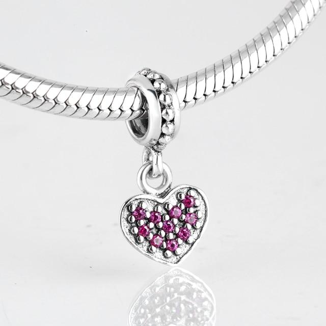 925 Sterling Silver Bead Openwork Sweet Hearts Crown Charms Beads Fit Jiuhao Bracelets Bangles Diy Womens Jewelry