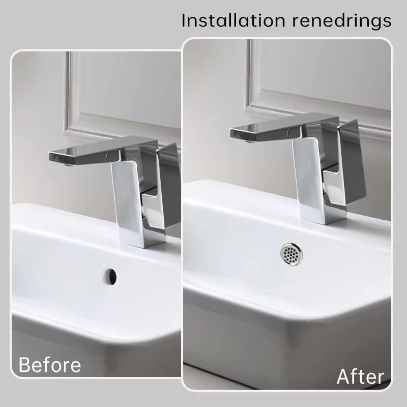 Plastic Sink Hole Overflow Cover for Kitchen Bathroom Basin Trim Bath Drain Cap Sink Wash Basin Round Overflow Ring Plug