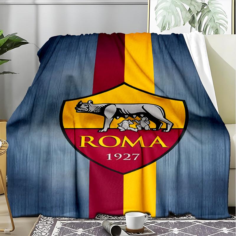 1pz Coperta Morbida in Flanella Stampata AS Roma1 Calcio per Camera da Letto Adulti Soggiorno Divano Campeggio Viaggio Regali per Fan Regali di Natale