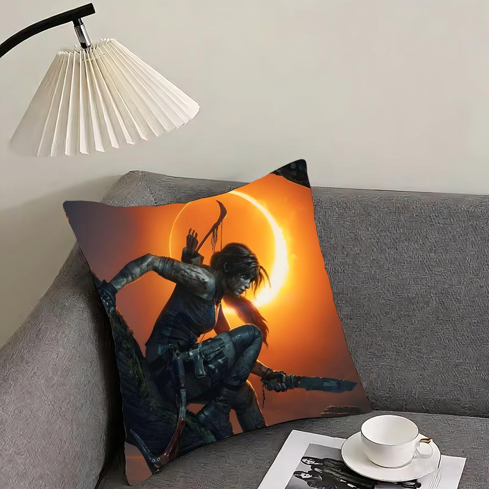 SShadow Of The TombB Raider Cushion Cover Pillowcase Ultra Soft Skin Friendly Fabric Cloud Like Comfort Concealed Zipper