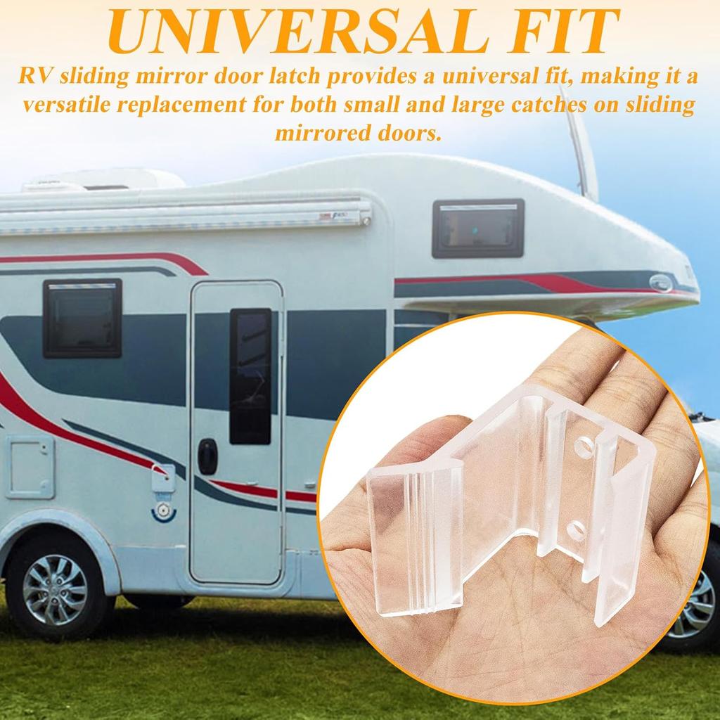 LhyBtm 4 Pack RV Sliding Mirror Door Latch Universal Mirror Closet Door Latch Universal Sliding Mirror Door Catch Replacement for RV Camper Motorhome
