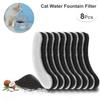 8pcs Filters for 61OZ 1.8L Transparent Cat Water Fountain Filters Pet Fountain Activated Carbon Filter Replacement