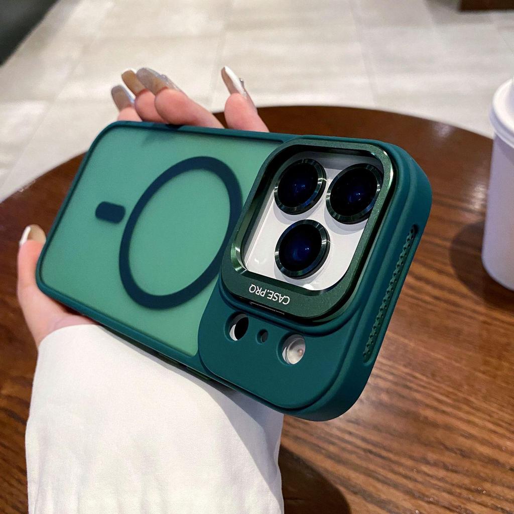 Compatible with iPhone 17 Pro Max, Matte Skin-feel, Magnetic Lens Holder, Apple 16 Drop-proof Protective Case.