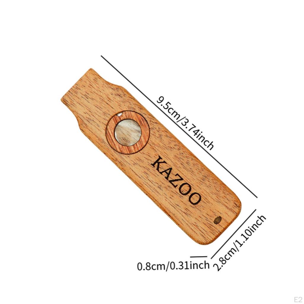 Wooden Kazoo Guitar Accompany Decor Wood Harmonica Musical Instrument for Music Lovers Outdoor