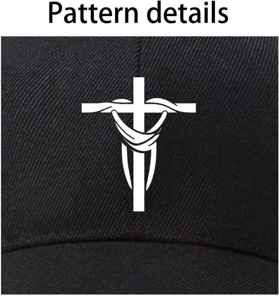 Christian Cross Resurrection Baseball Cap Adjustable Polyester Dad Hat Outdoor Casual for Adults