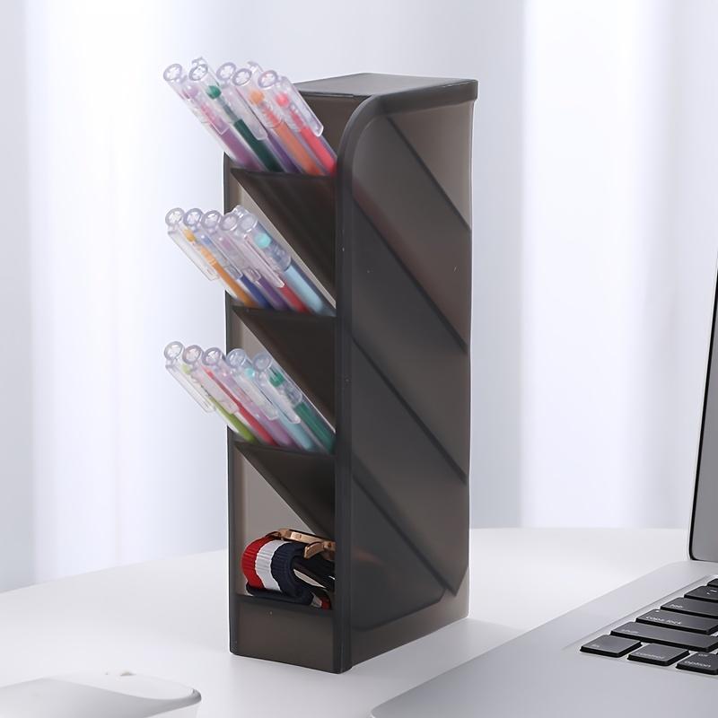 Multi-functional Multi-Layer Pen Holder Transparent Pen Stand Cosmetic Brush Storage Brace For Office School Home Desk Supplies