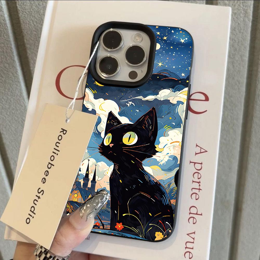 HOT Oil Painting Cat Cool Lichee leather pattern Phone Case For Redmi Note 14 13 12 11 10 9 8 Pro Plus 4G 5G Shockproof Cover