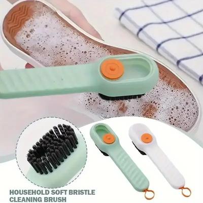 1/2pc Multi-function Automatic Spot Shoe Brush Soft Hair Hand Pressure Hanging Hole Suitable for Clothing Carpet Plastic Handles