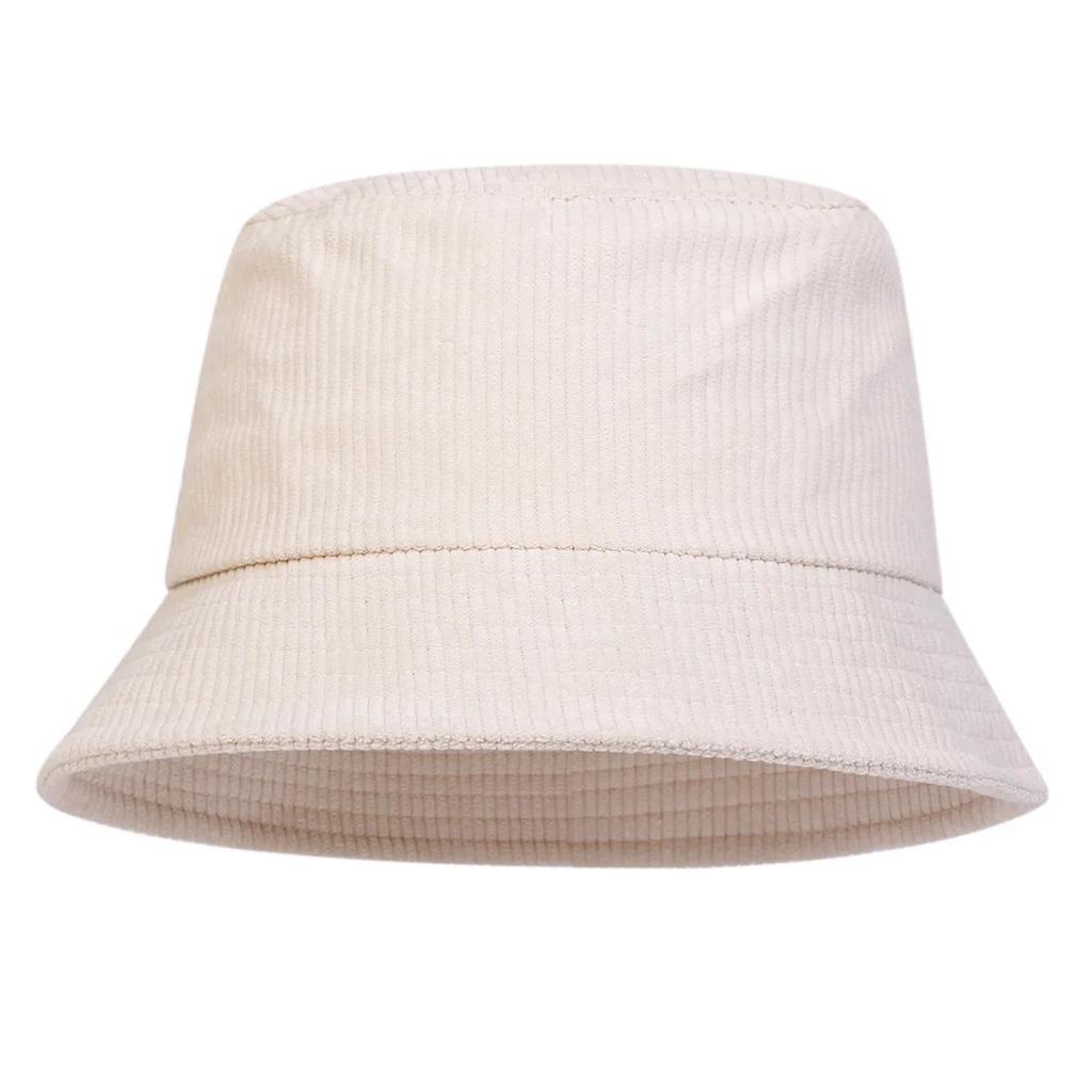 Unisex Solid Color Corduroy Personality Bucket Hats Fishermen Caps Outdoor Casual Cap Sunscreen Hat